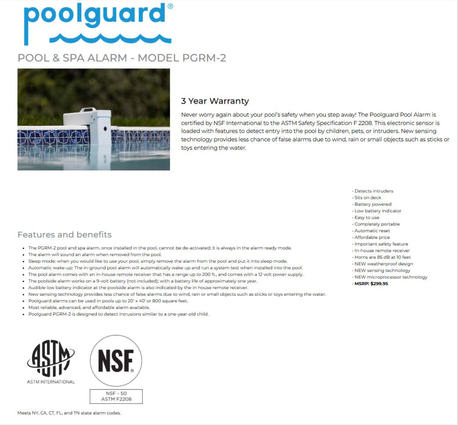 Pool Alarm brochure